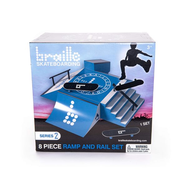 Braille Skateboarding Skate Ramp Playset - Series 2: Inspired by Skate Everything, YouTube, Skate Park, 4 Ramps, 2 Finger Boards, 8 Wheels, Tool, Stickers; Unboxing; Mystery Toy