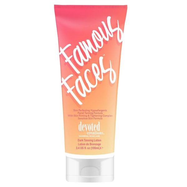 Devoted Creations Famous Faces Skin Perfecting Hypoallergenic Facial Tanning Lotion, 3.4 Fl. Oz.