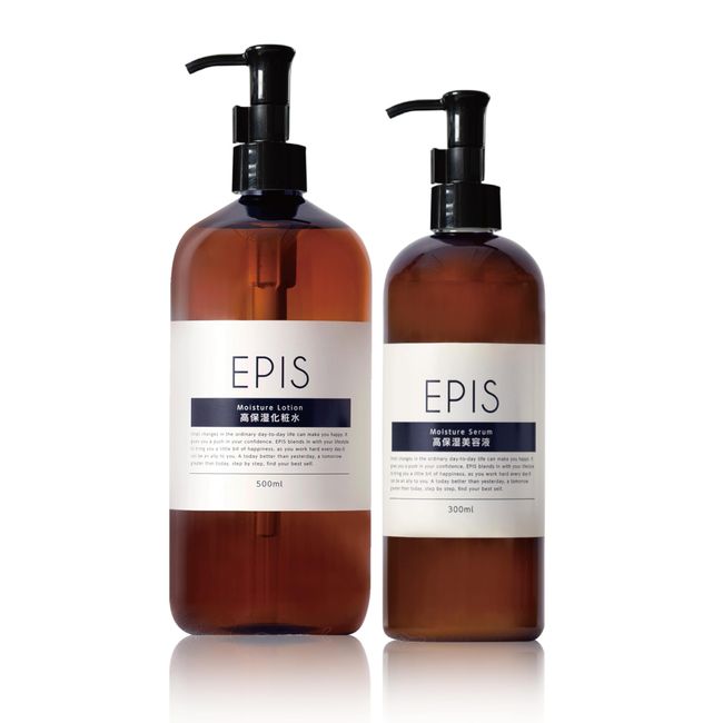 Epis EPIS Lotion, 16.9 fl oz (500 ml) & Serum, 10.1 fl oz (300 ml) (Set of Organic, Large Capacity, Natural Citrus Scent)