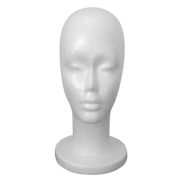 Female Styrofoam Mannequin Head Model DIY Jewelry Headset Display Stand for Professional or Personal Use, Durable and Smooth Surface