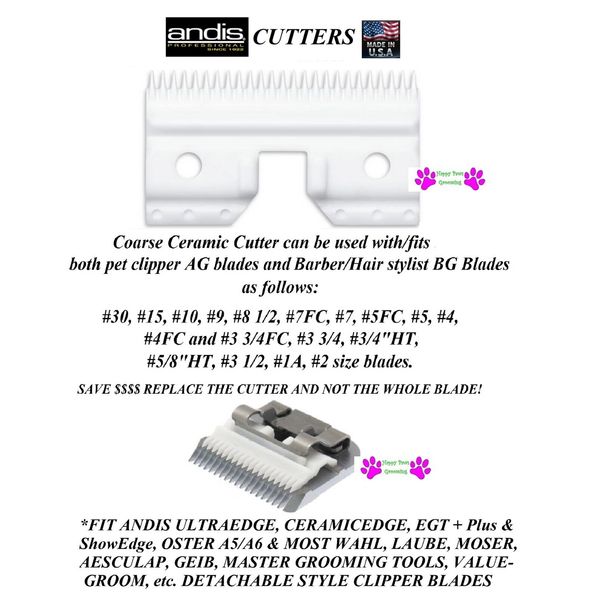 Andis CeramicEdge Replacement Blade COARSE CERAMIC CUTTER*Fit Most Oster Clipper