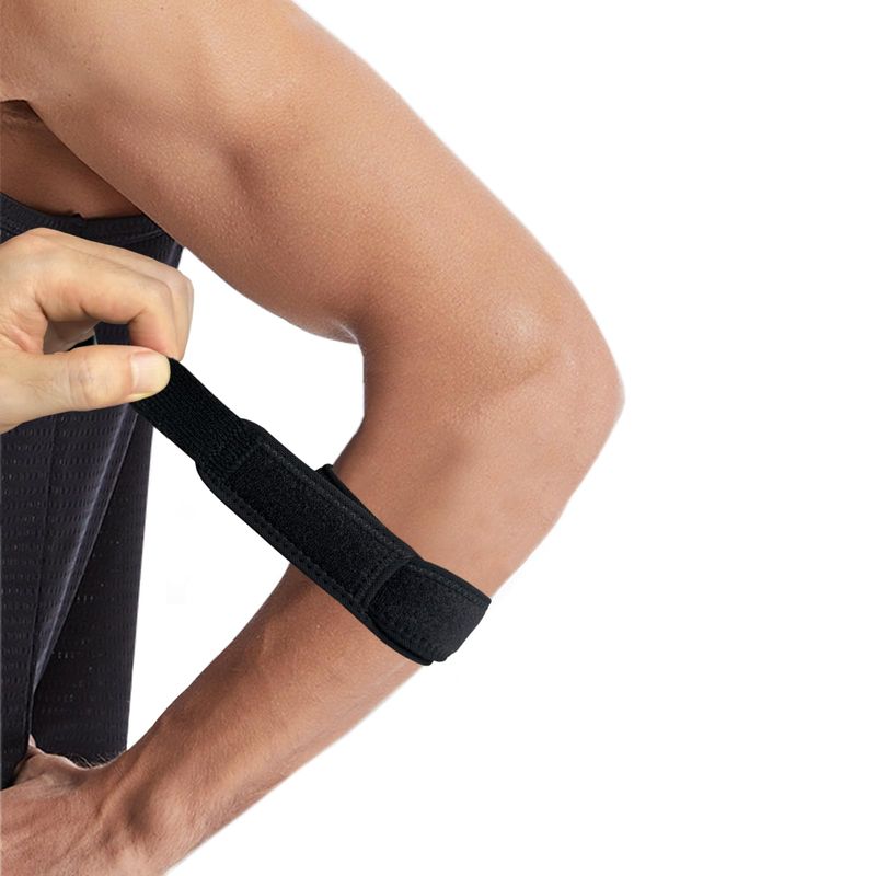 Elbow Brace Support Strap - Tennis & Golfer's Elbow Relief, Adjustable Compression Band (L/XL)