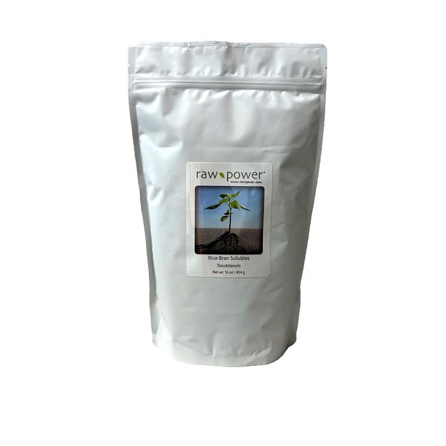 Raw Power Rice Bran Solubles Tocotrienols, Brand (16 oz) Premium Quality, 100% Raw, Non-GMO
