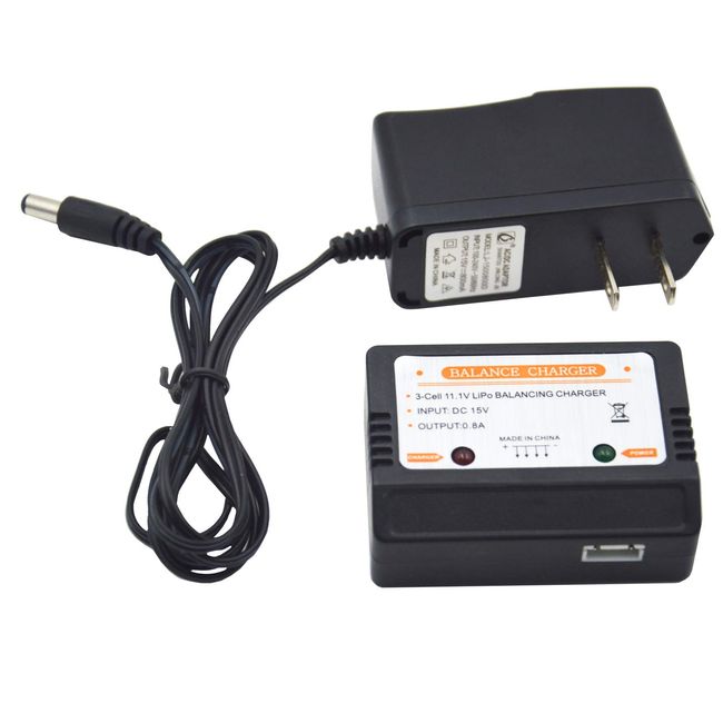 Blomiky 15V Wall Charger with 11.1V 3S XH-4P Plug Balance Charger Box for 11.1V 3S Li-ion or Lipo Battery 15V Charger