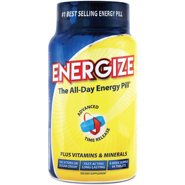 ENERGIZE America's #1 Selling All-Day Energy Pill - 84 Time Released Tablets