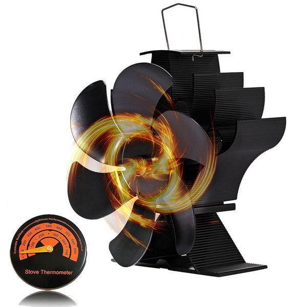 Elnicec Stove Fan, 2024 Edition, 6 Blades, Eco Fan, Silent, Energy Saving, No Power Supply, Air Circulation, Stove Heater, Wood Stove/Fireplace Supplies, Stove, Heat Supply, Steel, For Heating, Cold