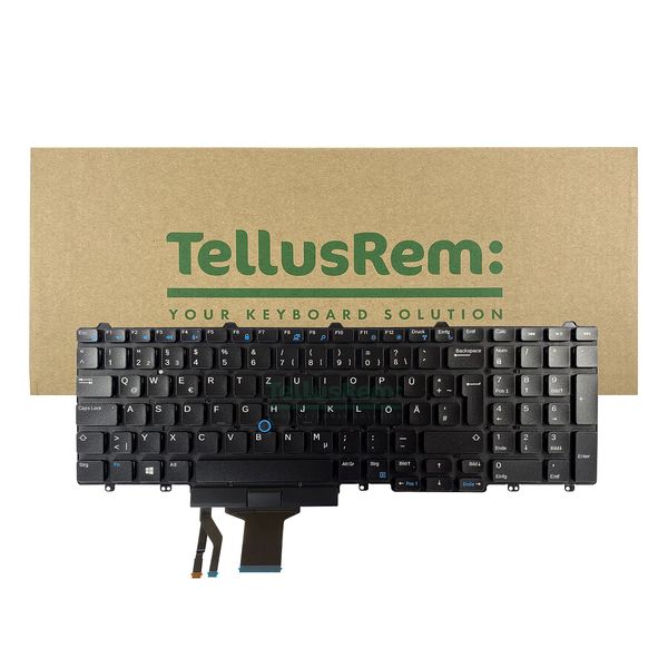 TellusRem replacement German non-backlit keyboard for Dell Latitude E5550 E5570 5580 5590