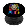 Lion Pride LGBTQ+ Rainbow Mane Design PopSockets Adhesive PopGrip