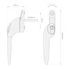 Chrome Left-Hand Yale UPVC Window Handle Cranked Double Glazing Universal Key Locking - 40mm
