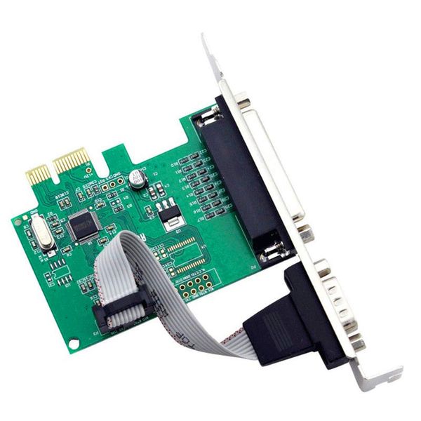 PCIe Combo Serial Parallel Expansion Card PCI Express to Printer LPT Port RS232 Com Port Adapter IEEE 1284 Controller Card WCH382 Desktop PC Chip with Low Bracket