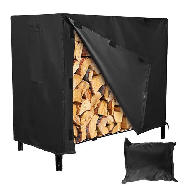 Waterproof 4 Feet Firewood Log Rack Cover Heavy Duty Outdoor Dust Sun Protector