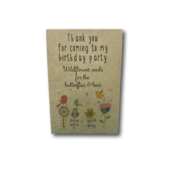 20 x Wildflower Seed Packets - Birthday Party Bag Fillers - Prime UNPERSONALISED Quick Dispatch