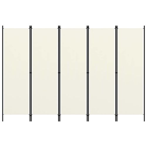CHARMMA 5-Panel Room Divider Cream White 98.4"x70.9"-4.47KG