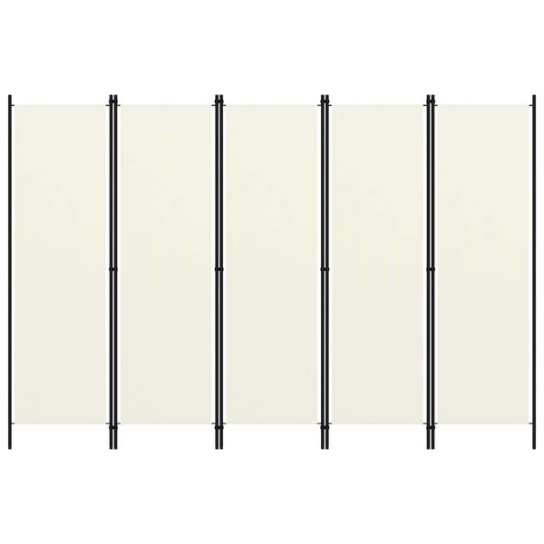 CHARMMA 5-Panel Room Divider Cream White 98.4"x70.9"-4.47KG
