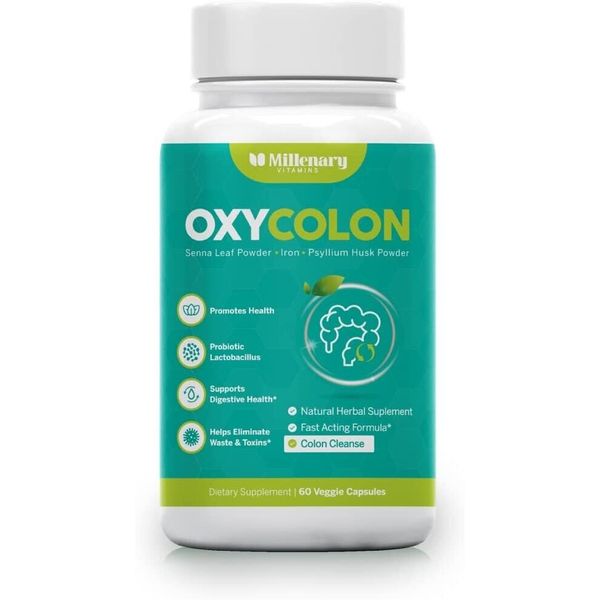 60 Capsules Millenary OxyColon Colon Cleanse for Constipation & Bloating