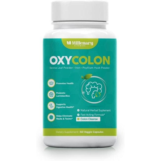 60 Capsules Millenary OxyColon Colon Cleanse for Constipation & Bloating