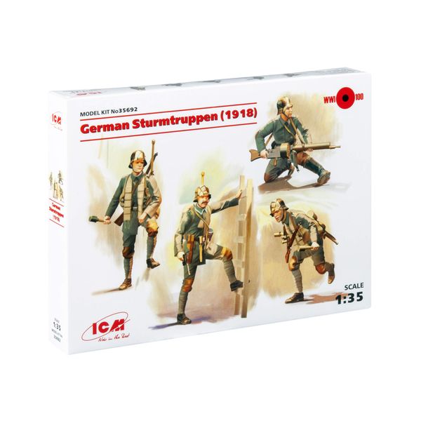 ICM 35692 Plastic Model Kit 1/35 German Stormtruppen 1918