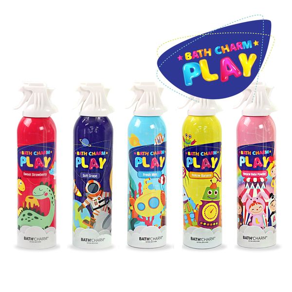 (5-piece set) Bath Charm Play Baby Bubble Cleanser 200ml Body Wash Shampoo Sea Salt Bubble Cleanser