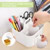 Minicoco Storage Box Multipurpose Table Organiser Cleaning Caddy with Handle Bathroom Caddy Art Caddy (White)