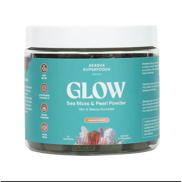 Sea Moss Glow Gummies–Lemon Berry Taste with Irish Moss|Aloe Vera|Pearl Powd 60C