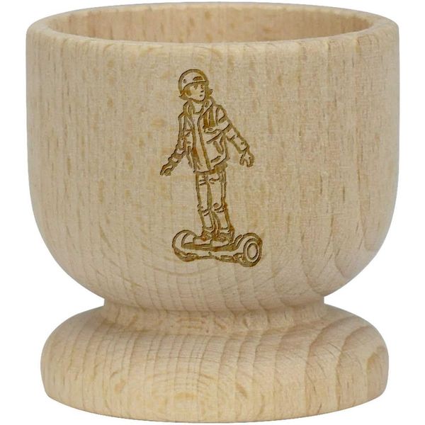 'Boy On Electric Hoverboard' Wooden Egg Cup (EC00026430)