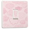 Pink Clouds Children Pattern Design for Light Switch Cover Vinyl Skin Sticker