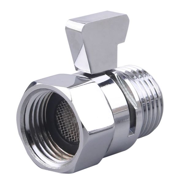 GOVALVE Shower Shut Off Valve G1/2" Standard Connection Brass Water Flow Control Valve with Filter Gasket for Shower Head Water Volume Adjust