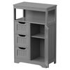 Gray Bathroom Cabinet Storage Organizer w/3 Drawers Shelf Stuff Display Rack