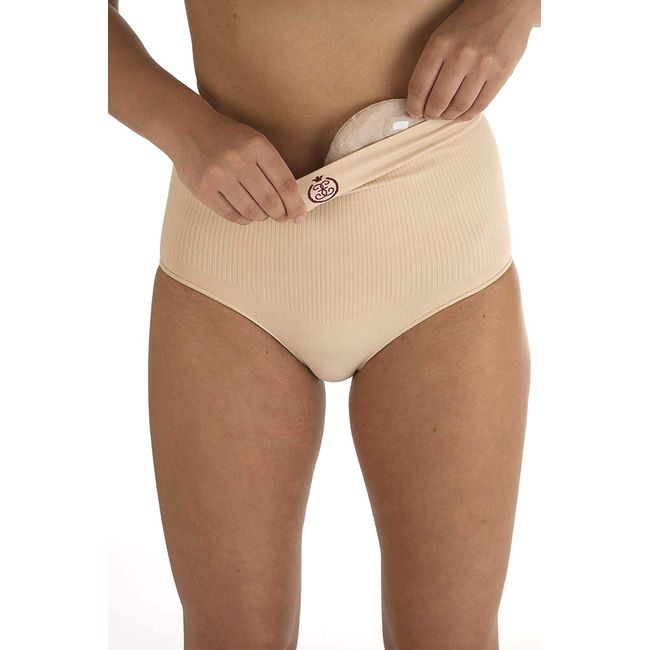 Comfizz Ostomy Level 1 Support Briefs: Women’s, High Waist, Light Support Ideal for Post Surgery (L/XL, Neutral)