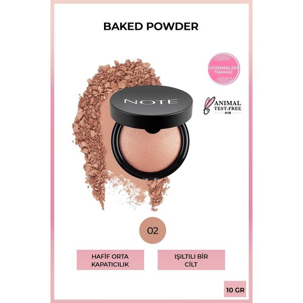 02 HONEY WARM - BAKED POWDER HİGHLİGHTER POWDER FACE POWDER THAT FİLLS THE LİNES DKHAİR501