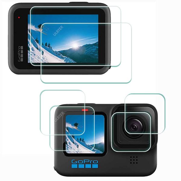 ULBTER Displayschutzfolie für GoPro Hero 12 11 10 Hero12 Hero11 Hero10 + Objektiv Panzer screen protector 9H Härte Gehärtetes Glas [6 Stück]