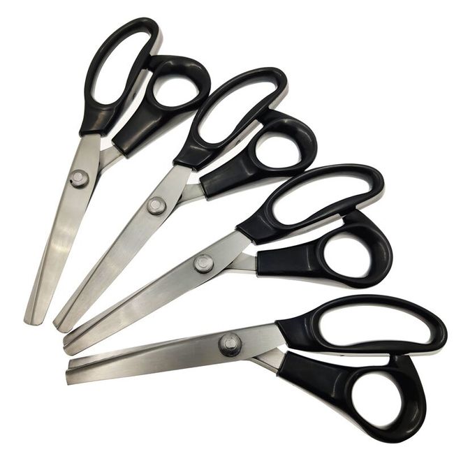 V Style Stainless Steel Sawtooth Scissors PP Handle Cloth Tailor