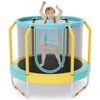 Mini Jumping Kids Double-Layer Structure Trampoline w/ Metal Frame Enclosure Net