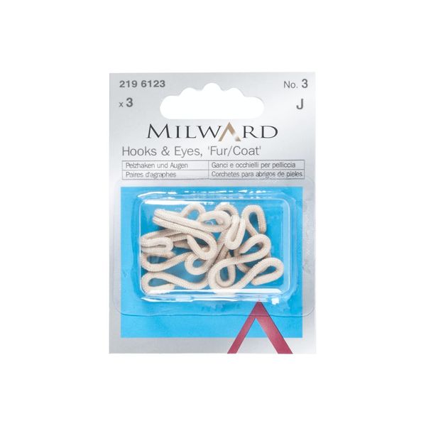 MILWARD Hooks & Eyes Fasteners, Fur/Coat, Beige, No.3
