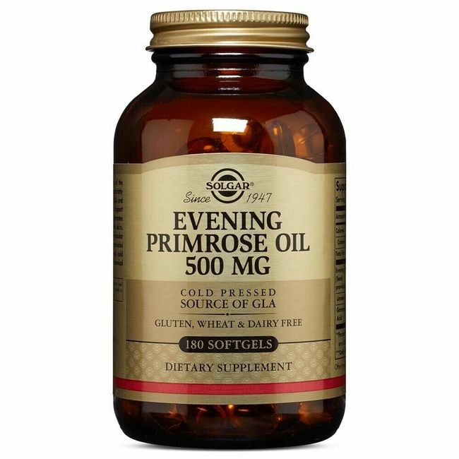 2x Bottles Solgar Evening Primrose Oil 500 mg 180 Softgels  FREE US SHIPPING