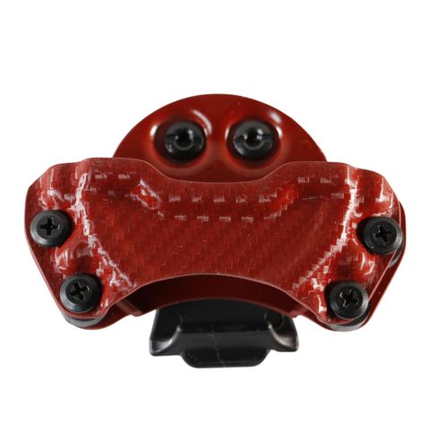 American Made Zyn Holder- Weber Tatical Kydex Container for Zyn, Caffeine Pouches, Snus Can, Zyn Tin, Zyn Case, Slim Profile, Easy Carry or Attach to Belts, Bags & Car Visor, Carbon Fiber Red