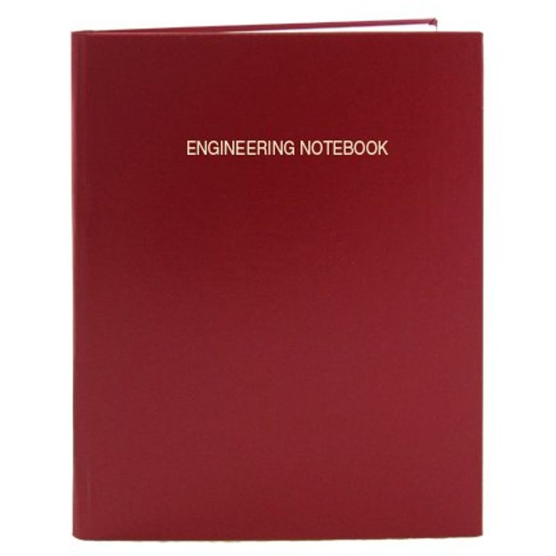 BookFactory Red Engineering Notebook - 96 Pages (.25" Engineering Grid ...