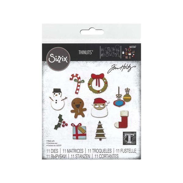 Sizzix Thinlits Die Set 11PK Christmas Minis by Tim Holtz, 665567