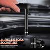 BLACKROBOT E Torx & Star Socket Set With Rail, 11-Piece Female External Sockets, 3/8" 1/4" Drive Precision Torque Inverted Torx Kit, E4 E5 E6 E7 E8 E10 E12 E14 E16 E18 E20 Reverse Socket