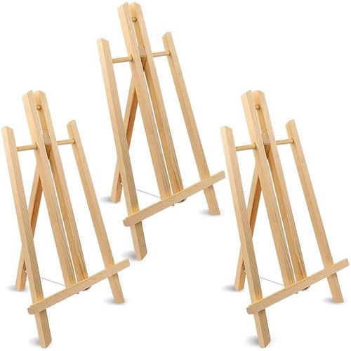 Jekkis 16 Inch Easel Stand, Table Top Easel for Painting, 3 Packs Wooden Tabletop Display Easels, Art Craft Painting Easel Stand for Kids Artist Adults Students Classroom