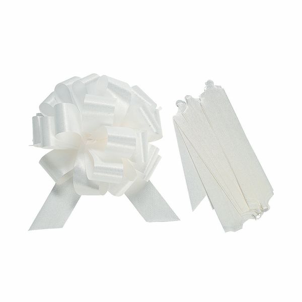 White Wedding Pull Bows, Party Supplies, 12 Pieces