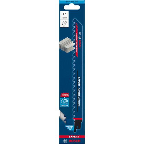 Bosch Professional 1x Expert ‘Aerated Concrete’ S 1141 HM Reciprocating Saw Blade (for Aerated concrete, Length 225 mm, Accessories Reciprocating Saw)