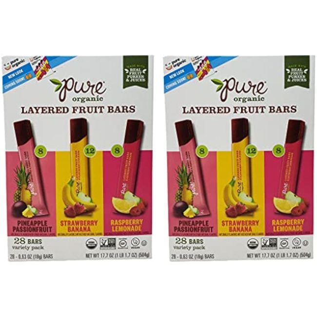 CC Goods Pure Organic Layered Fruit Bars - Pineapple Passion Fruit, Strawberry