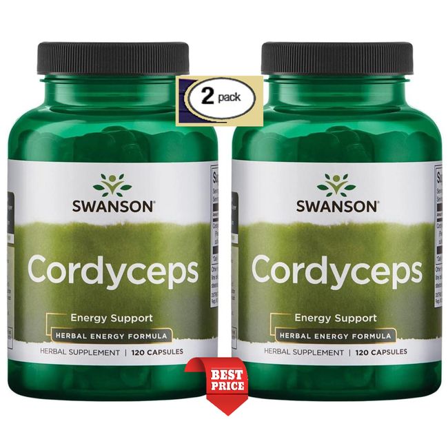 2 Pack CORDYCEPS Mushroom Mycelia Extract, Energy Support 600mg 240 Caps (2x120)