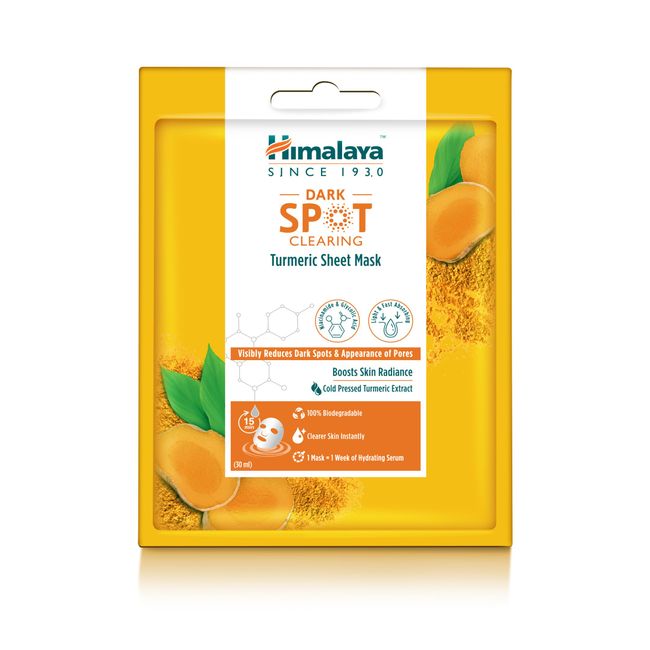 Himalaya Since 1930 Dark Spot Clearing Leke Karşıtı Zerdeçal Özlü Kağıt Maske 30 ml, Niacinamide, Glikolik Asit