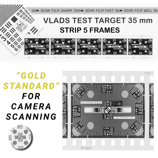 High Res 35 mm Lens Sharpness Checker Focus Test Chart for Camera Scanning  5F