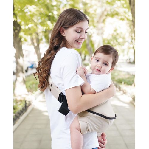 GAGAKU Toddler Carrier Adjustable Padded Sling Portable Ergonomic Baby Holder Carrier with Non-Slip Seat for 6-36 Months Infants & Toddlers (14-35 lbs)-Cream