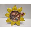 Sunflower Frame, 2"x2" Round Picture Frame With Red Jeweled Ladybug Cute