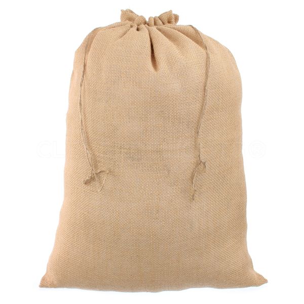 CleverDelights 18" x 24" Burlap Bags - 20 Pack - 18x24 Inch Jute Burlap Drawstring Sacks
