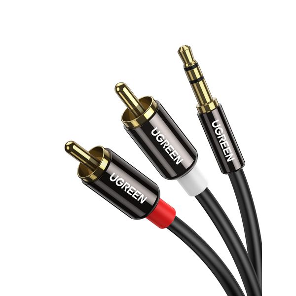 UGREEN Klinke auf Cinch Kabel 3,5mm Klinke Chinch Stereo Audio Kabel für TV, PC, Handy, MP3-Player, Lautsprecher, Heimkino, Autoradio, Tablet, Verstärker, Soundbar usw. (2m)